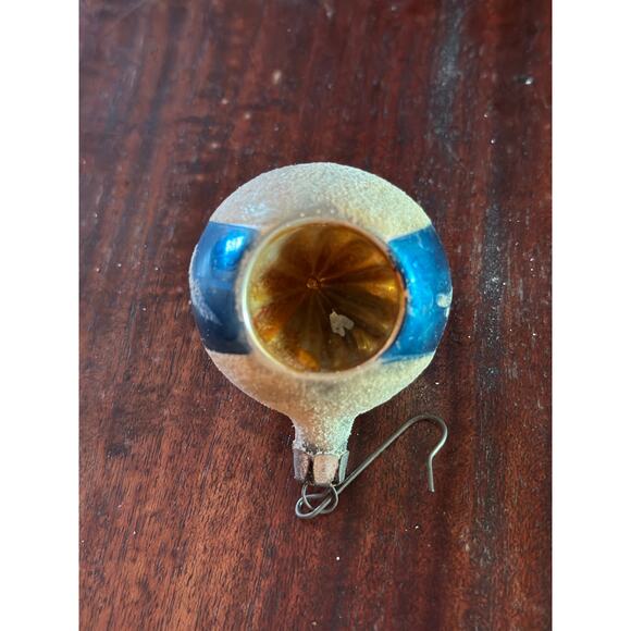 Vintage Mercury Glass Concave Christmas Ornaments in Blue Set of 2 - Picture 6 of 12